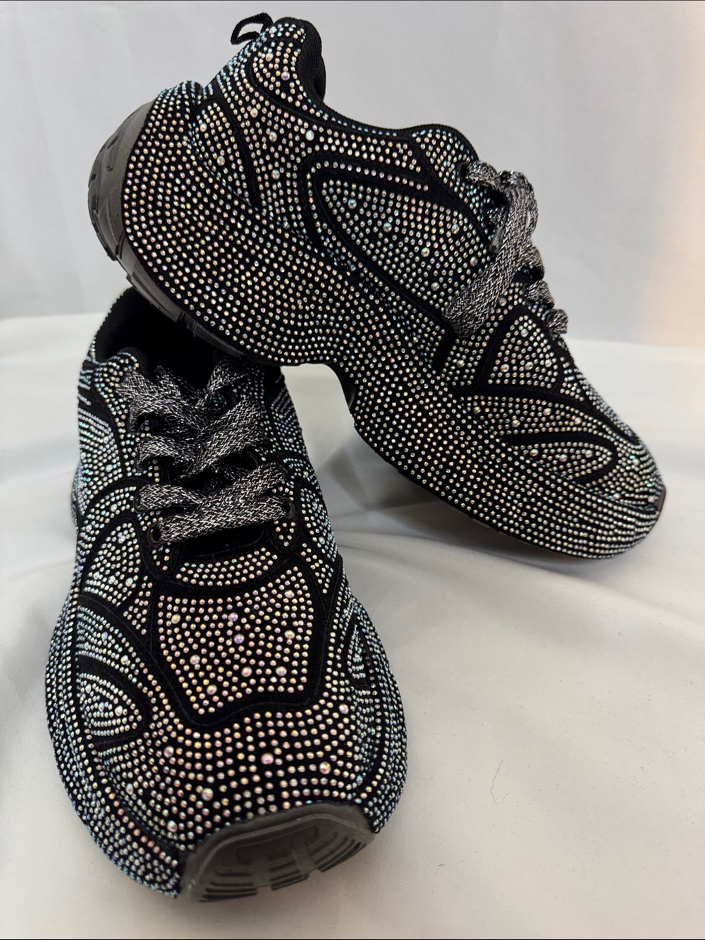 Sparkling Black Rhinestone Women’s Sneakers size 9